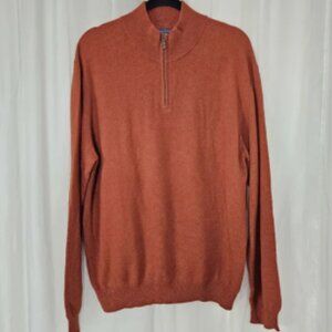 Jospeglh & Lyman Men's Rust Half-Zip Cashmere Sweater NWT XL